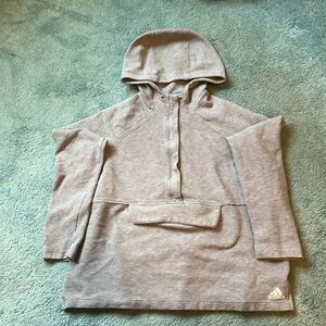 Adidas ribbed grey quarter zip